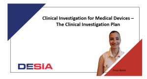 Clinical Investigation for Medical Devices – The Clinical Investigation Plan